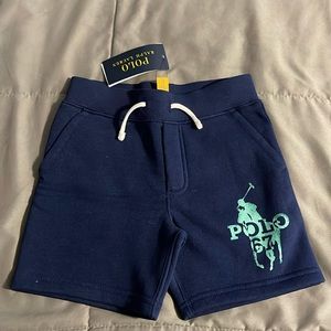 Polo by Ralph Lauren Toddler Boy Navy Blue Fleece Shorts Size 3T NWT